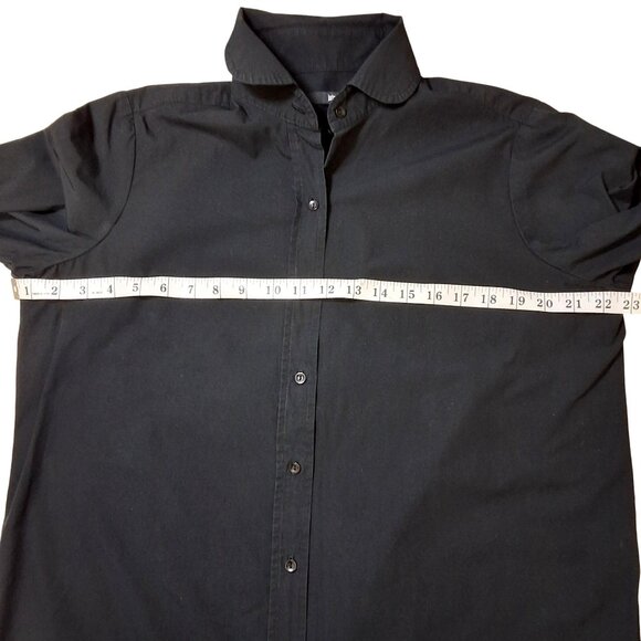 Jarbo Womens Long Sleeve Black Button-Up Tunic Shirt Euro 40 US 8 Minimalist - Picture 5 of 7